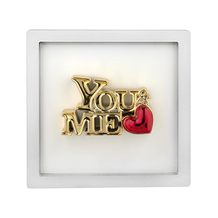 Quadro You & Me Oro 16x16-Bianco