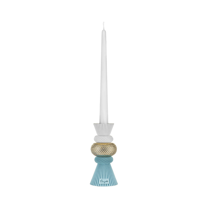 Portacandela Modular Dettaglio Oro H.15-Blu