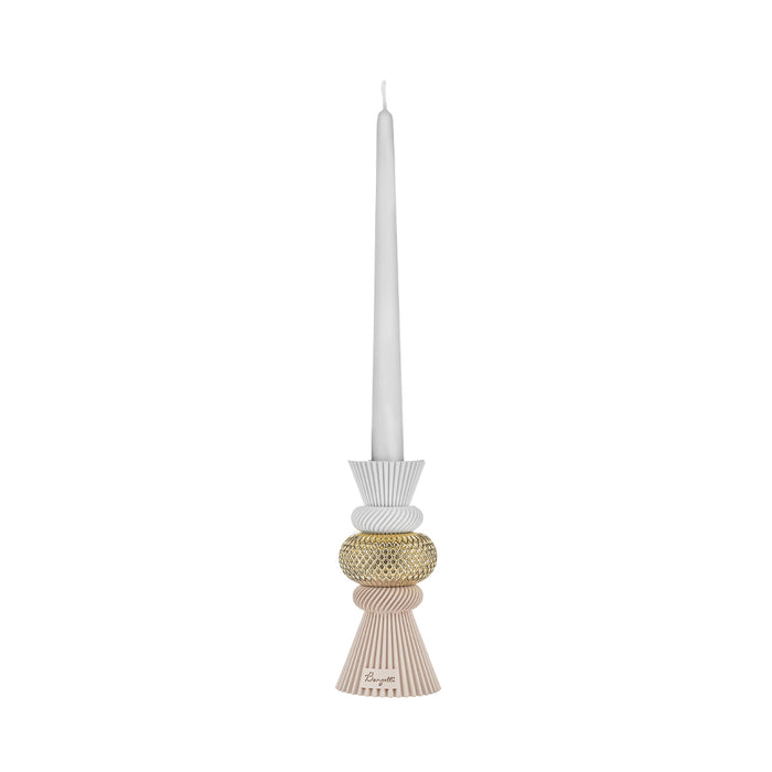 Portacandela Modular Dettaglio Oro H.15-Cipria