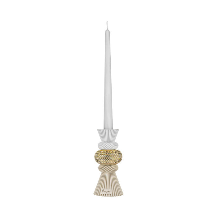 Portacandela Modular Dettaglio Oro H.15-Nocciola