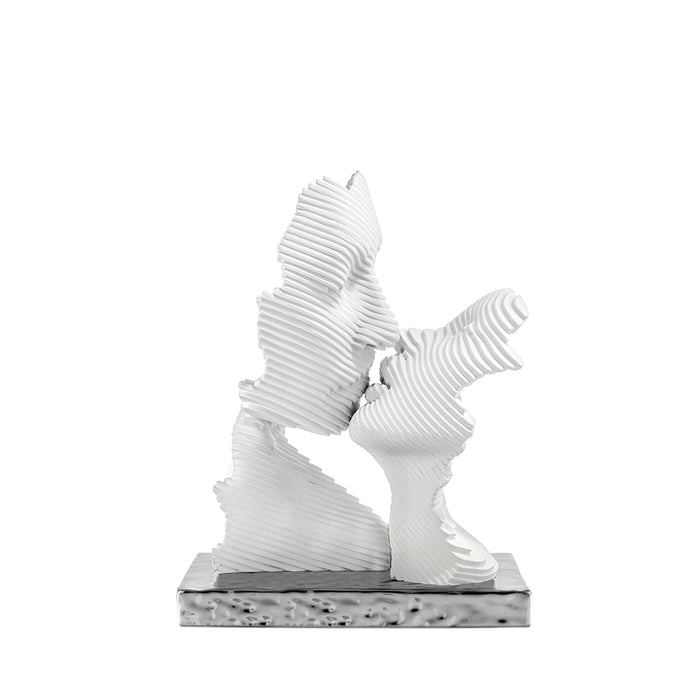 Bacio Stilizzato Bianco-Argento