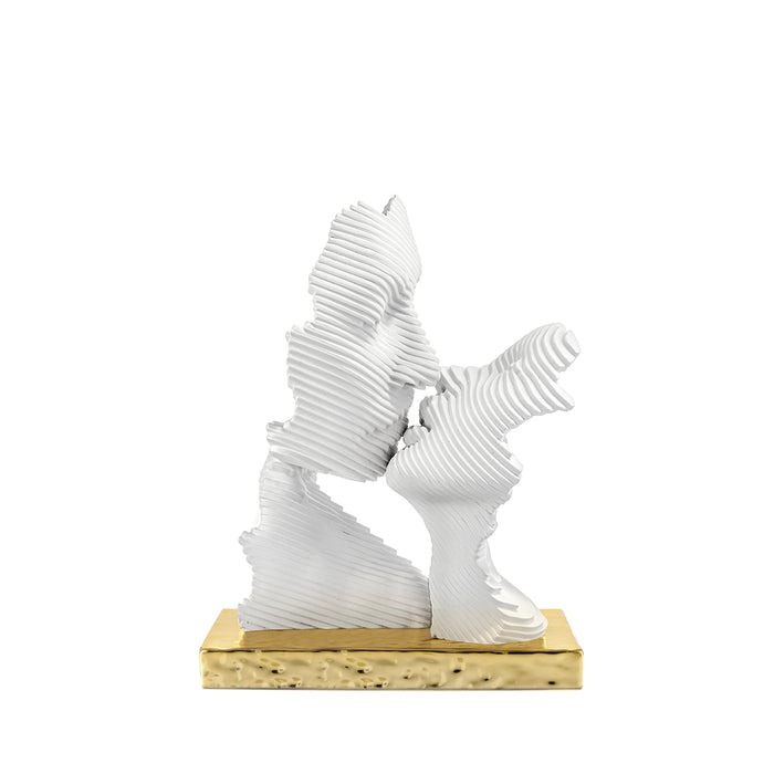 Bacio Stilizzato Bianco-Oro