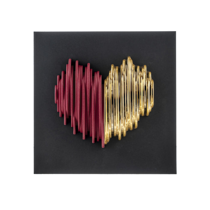 Quadretto Cuore Stilizzato Base Nera