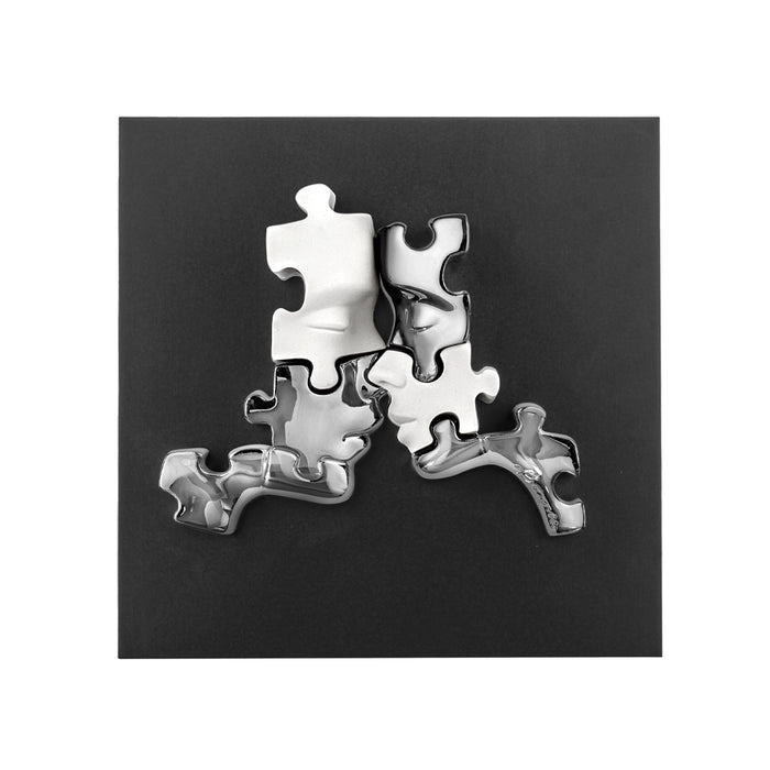 Quadretto Visi Puzzle Dettagli Argento-Nero
