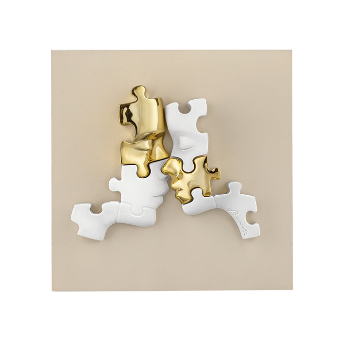 Quadretto Visi Puzzle Dettagli Oro-Nocciola
