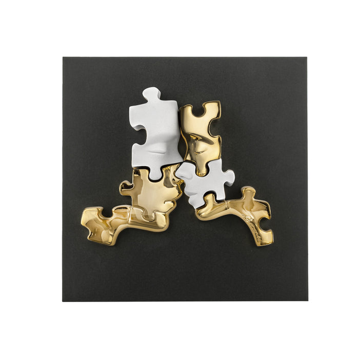 Quadretto Visi Puzzle Dettagli Oro-Nero