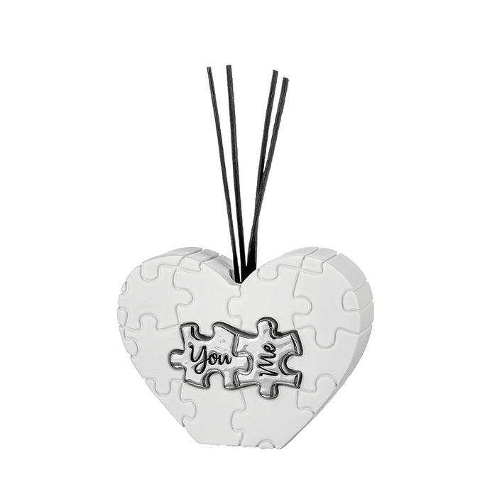 Profumatore Cuore Puzzle Bianco-Argento