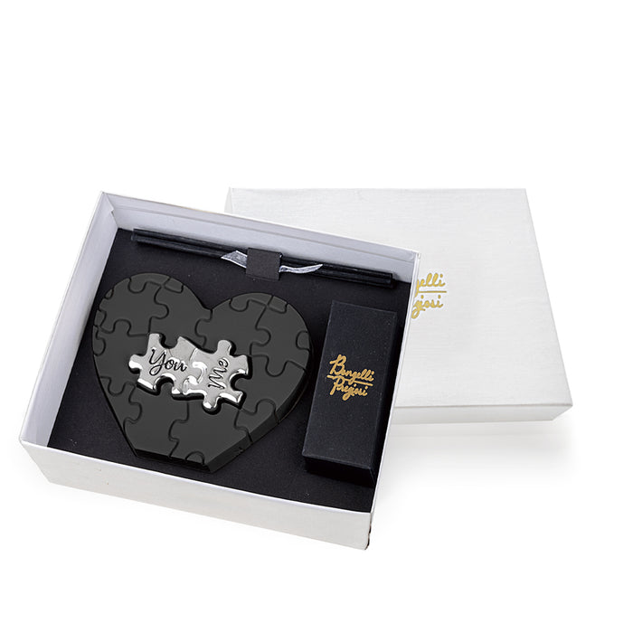 Profumatore Cuore Puzzle Nero-Argento