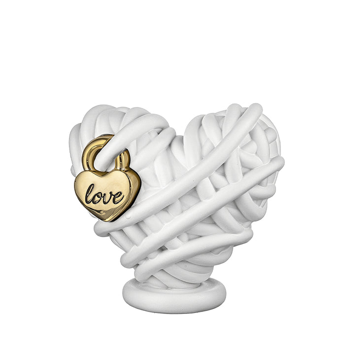 Cuore Lucchetto Love-Bianco