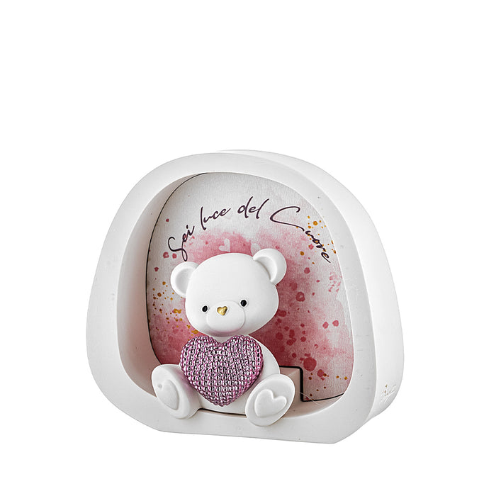 Orsetto Con Cuore Luce Led-Rosa