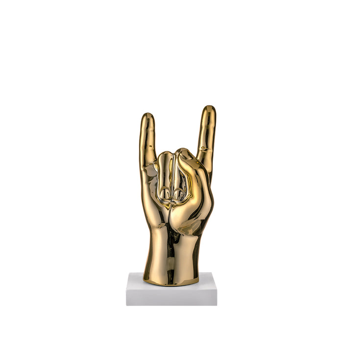 Scultura Mano Scaramanzia H.12-Oro