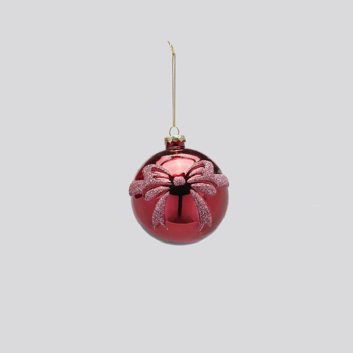 EDG Enzo De Gasperi Pallina di Natale Fiocco Rosso Scuro D10 cm