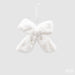EDG Enzo De Gasperi Decorazione Fiocco Natalizio Peluche Bianco 16x22 Cm