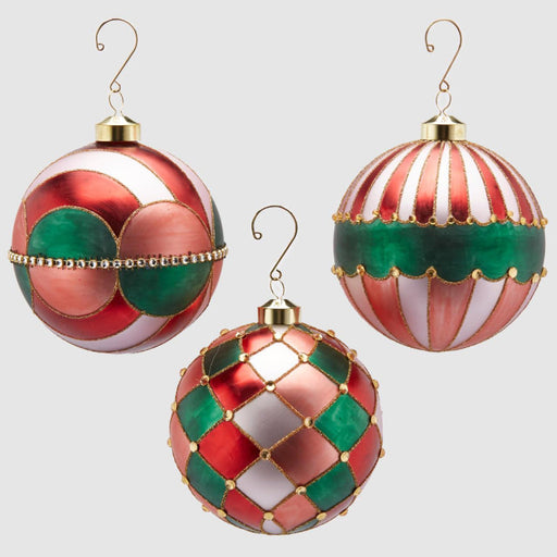 EDG Enzo De Gasperi Set 3 Palline Natalizie in Vetro Collezione Circus