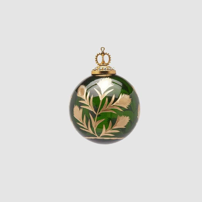 EDG Enzo De Gasperi Palla di Natale Fiori D7,5 cm in Vetro Verde