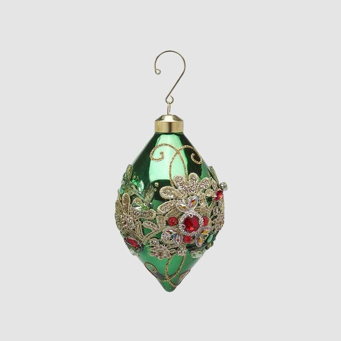 EDG Enzo De Gasperi Palla di Natale Fuso 13 cm in Vetro Verde