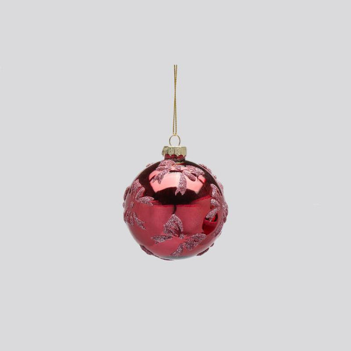 EDG Enzo De Gasperi Pallina di Natale Fiocco Rosso Scuro D8 cm