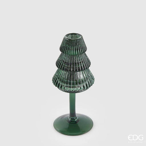 EDG Enzo De Gasperi Portacandela natalizio Pino Calice Verde H19 cm