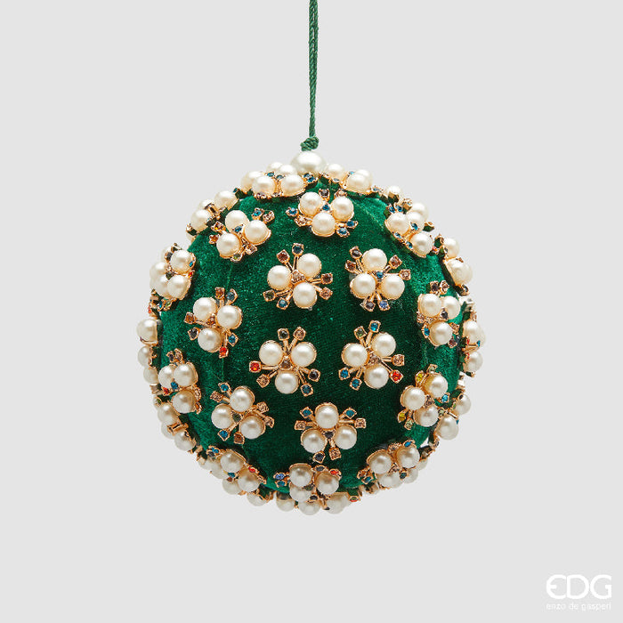 EDG Enzo De Gasperi Pallina di Natale Elizabeth Verde D10 cm