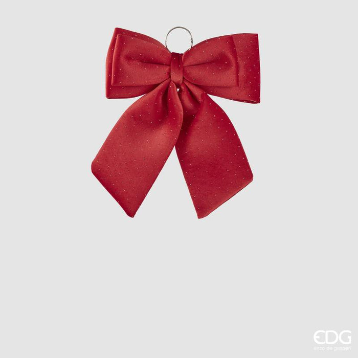 EDG Enzo De Gasperi Fiocco Brillanti H40 cm in Velluto Rosso