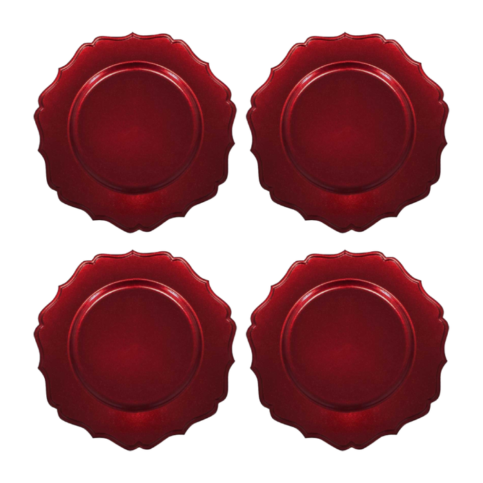 Brandani Set 4 Sottopiatti Chic Rosso D33 cm
