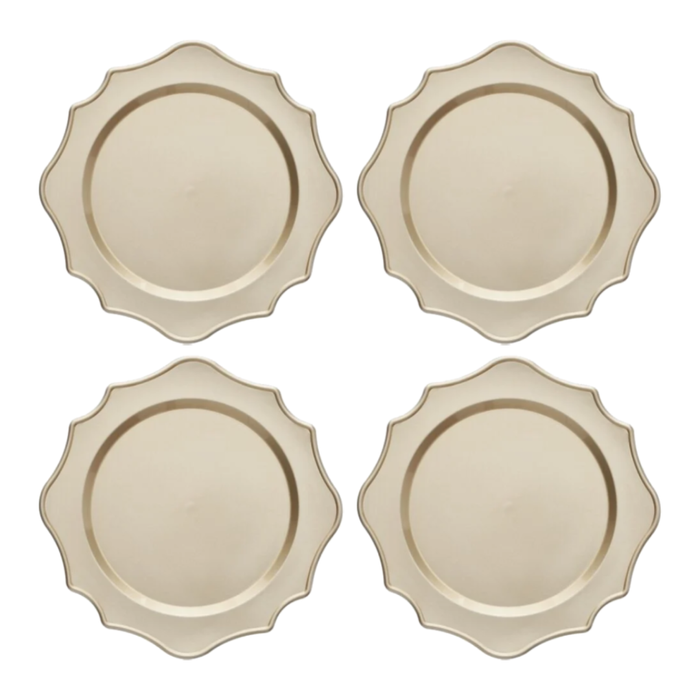 Brandani Set 4 Sottopiatti Smerlati Champagne D33 cm