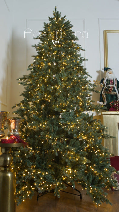Albero di natale Pino argentato Saint Moritz 210 cm +4000 led + telecomando - Fiori di Lena