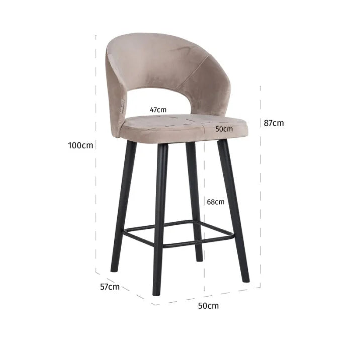 Counter Stool Savoy Khaki velvet-S4561