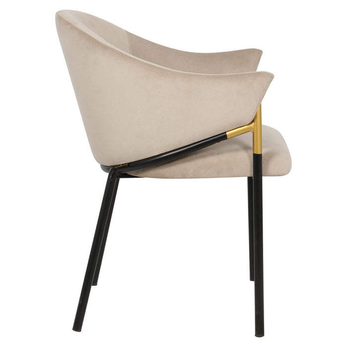 Chair Jocasta khaki velvet -S4578 coppia sedie