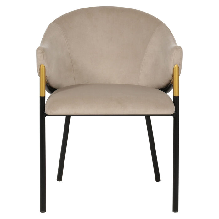 Chair Jocasta khaki velvet -S4578 coppia sedie