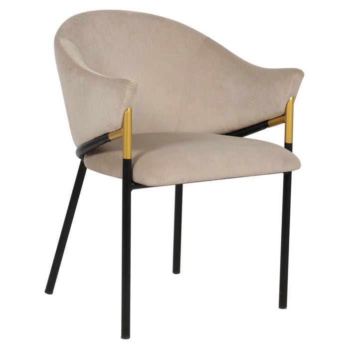 Chair Jocasta khaki velvet -S4578 coppia sedie