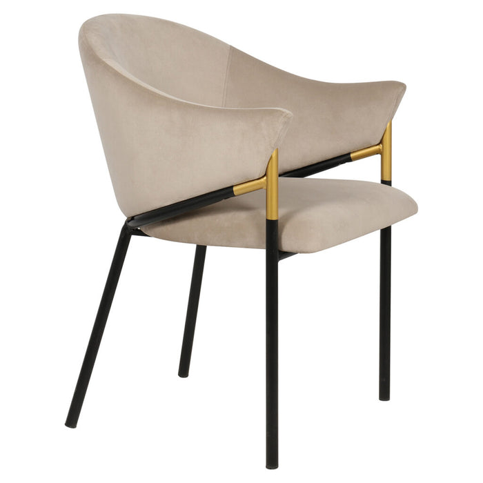 Chair Jocasta khaki velvet -S4578 coppia sedie