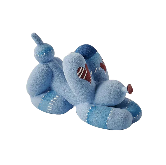 Bomboniera Stone Ballon Dog Disteso Blu 11,5x12,5 cm