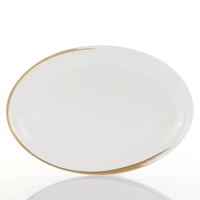 Weissestal Vassoio Ovale Natalizio Vintage Gold Shiro 36 cm in Porcellana