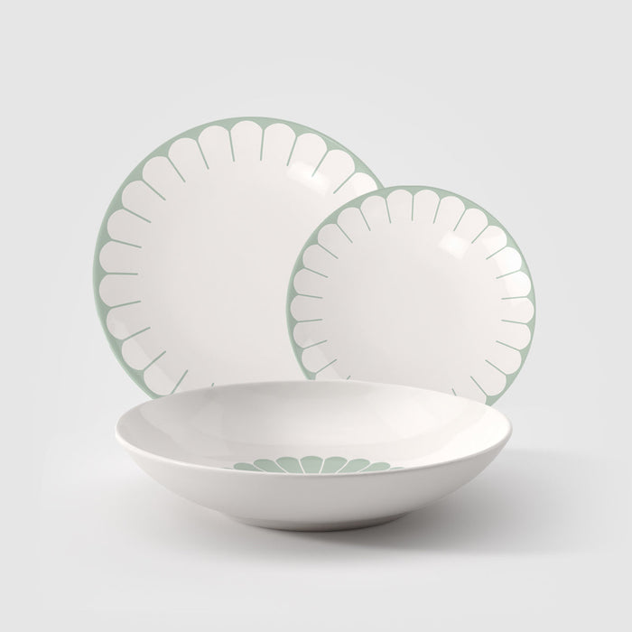 Villeroy & Boch Servizio Tavola 18 Pezzi Fleur in Porcellana Verde