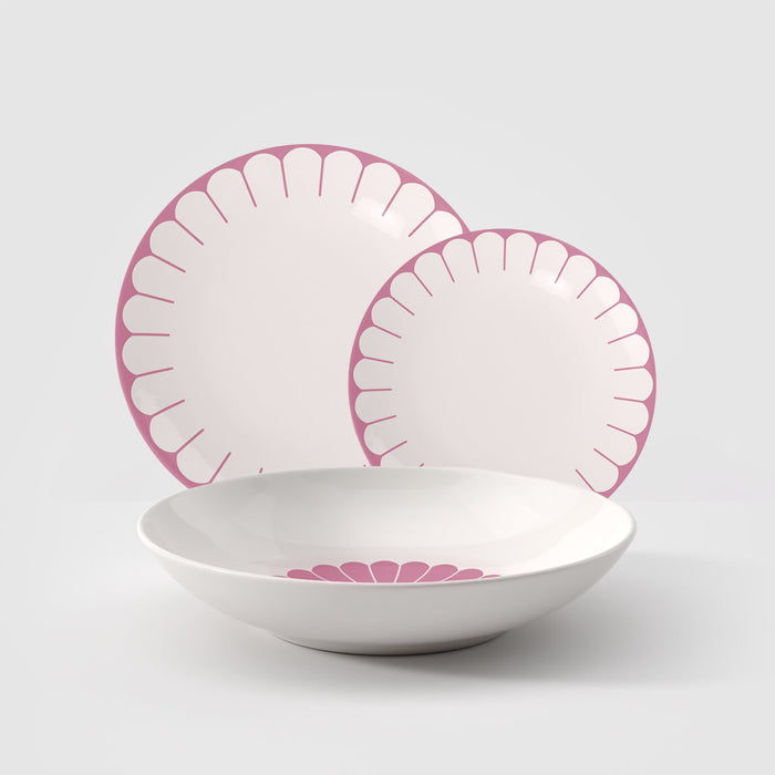 Villeroy & Boch Servizio Tavola 18 Pezzi Fleur in Porcellana Rosa