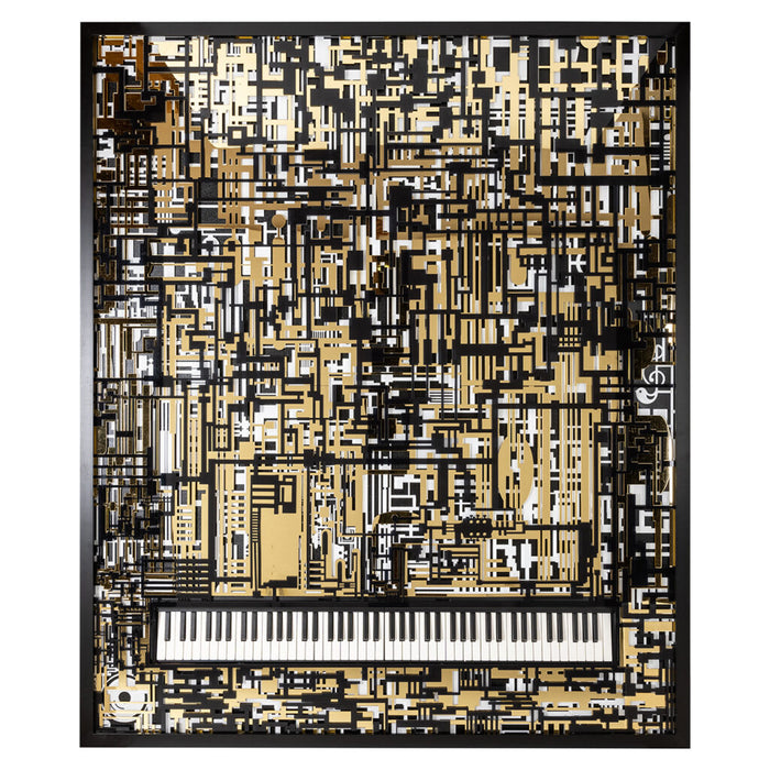 Wall art Piano Wibi (Black/gold) - Wa0011