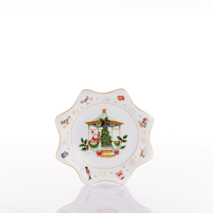 Weissestal Vassoio Natalizio Gift D20 cm in Porcellana