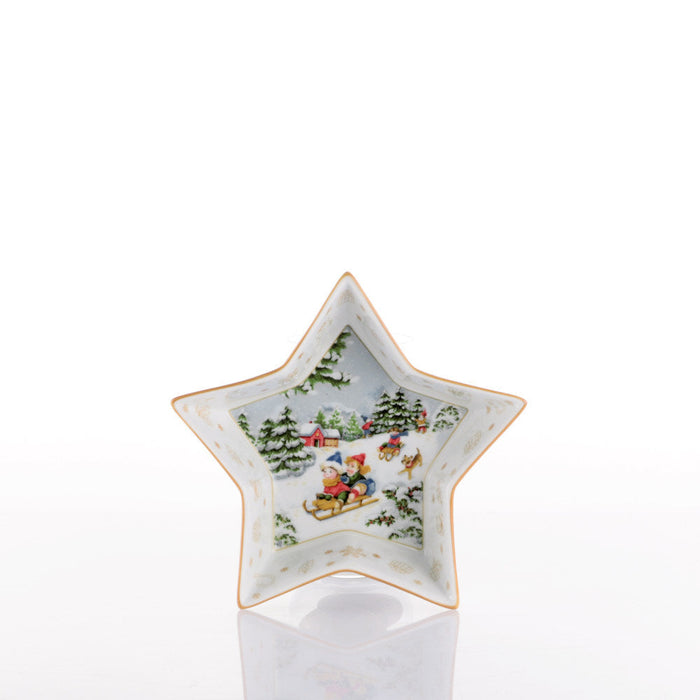 Weissestal Vassoio Stella Natalizia Gift D21 cm in Porcellana