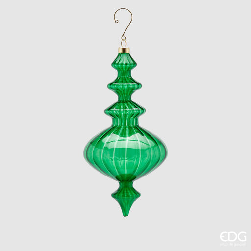 EDG Enzo de Gasperi Decoro Trottola Vetro H23 cm Verde