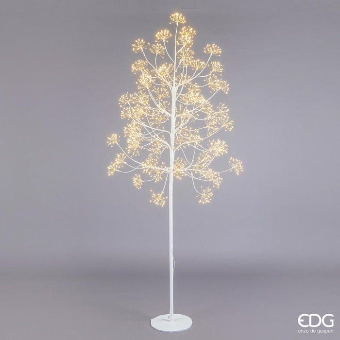 Albero Faggio ciuffi con base 2016 mini led H210 cm Bianco - EDG