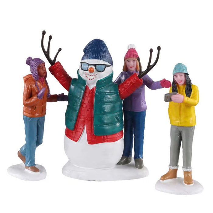 LEMAX Set 3 Personaggi Selfie con pupazzo "Snowman Selfie"