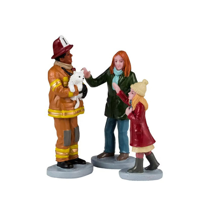LEMAX Set 3 Personaggi Pompiere in soccorso "Fireman To The Rescue"