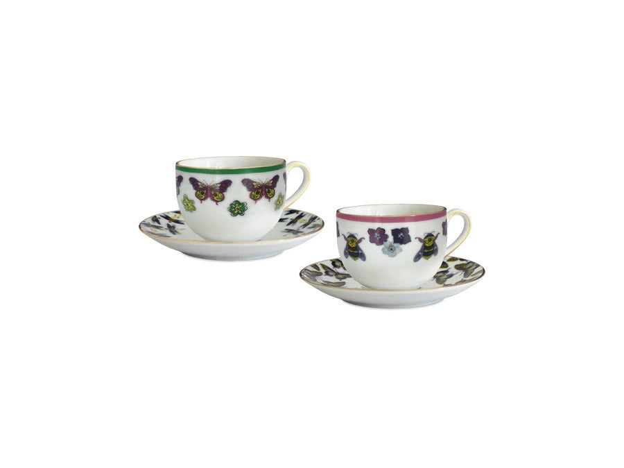 Baci milano - amazzonia - set 2 tazzine caffè con piattino, ø7,7x5,2 cm