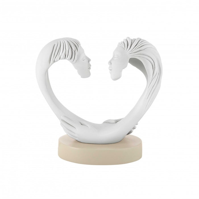 Coppia cuore Face Wedding nocciola 25x22cm