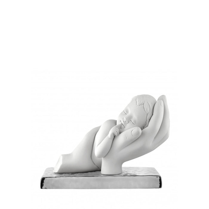 Scultura Bimbo Tra Le Mani-Argento