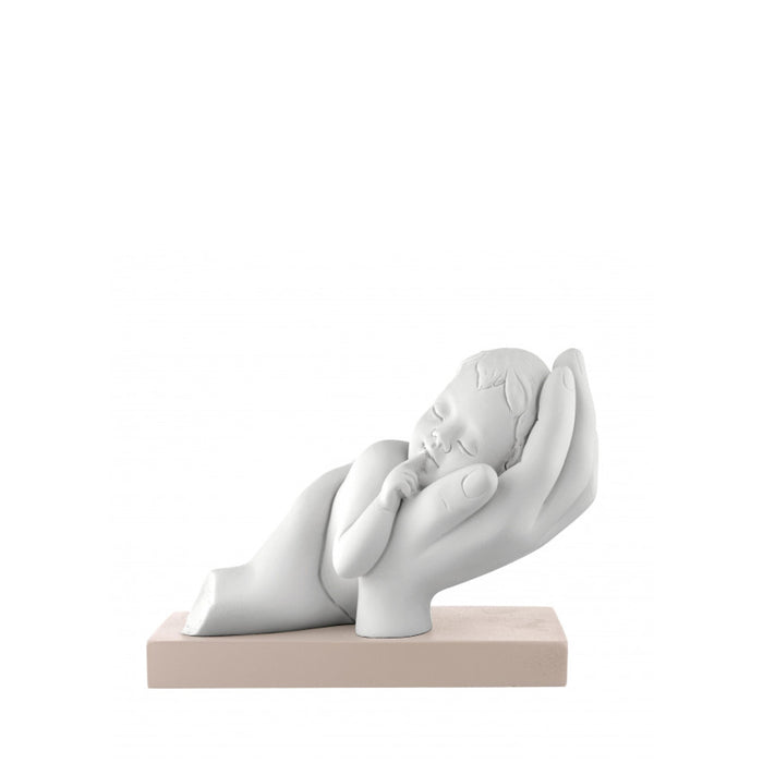 Scultura Bimbo Tra Le Mani-Rosa