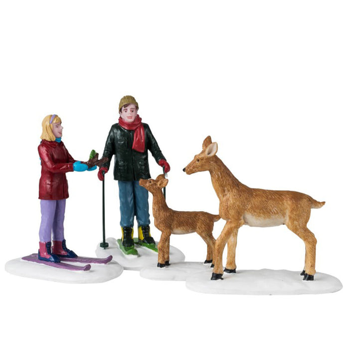 LEMAX Set 4 personaggi "Friendly Wildlife" in resina H7.1 x 12.9 x 6.5 cm