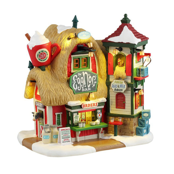 LEMAX Edificio illuminato led "The Eggnog Bar" in resina H19,7 x 19,5 x 15 cm