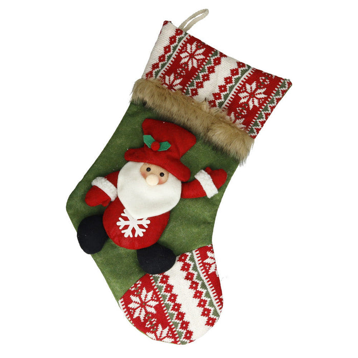 Brandani Calza Babbo Natale 30x46 cm Verde